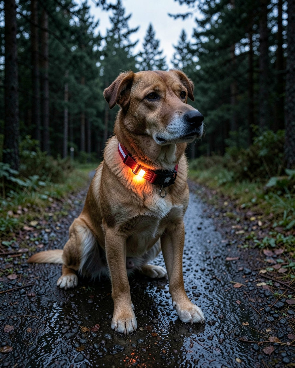 Lysande LED-halsband med AirTag-fack