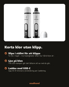 Klotrimmer som slipar klorna – 3 hastigheter och LED