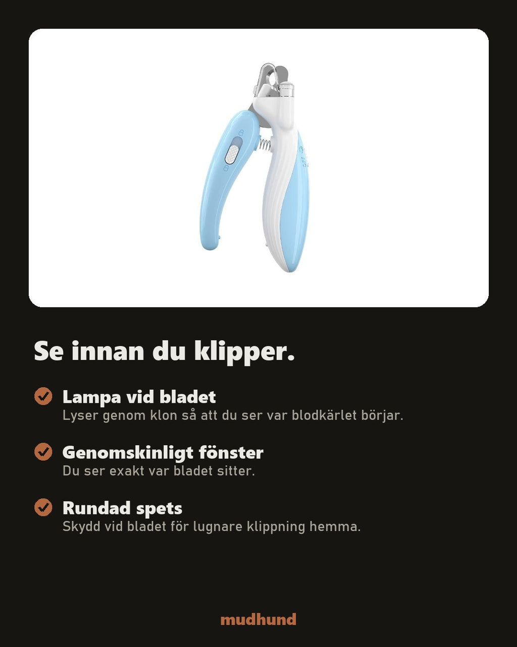 Klotång med LED – se blodkärlet innan du klipper