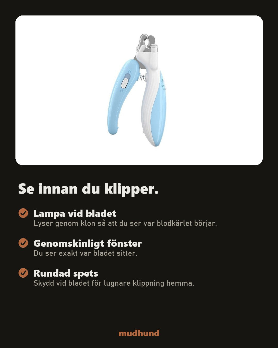 Klotång med LED – se blodkärlet innan du klipper