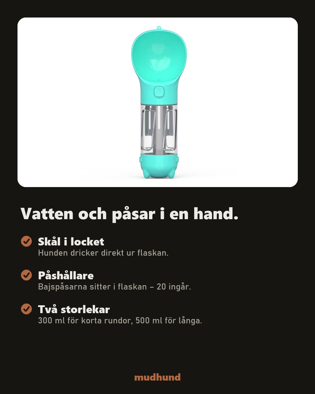 Promenadflaska med skål och påshållare